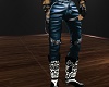 Blue leather Biker style