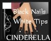 C* Black Nails White Tip