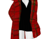 RED PLAID COAT BLK DRESS