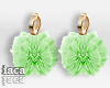 Green Pompom Earrings