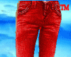 Red skin tight jeans
