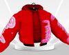 pinky red bubble jacket