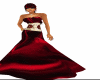 red gown with sash