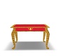 red and gold end table