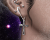 🐢 pin & cross earring