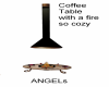 Coffee table w/fireplace