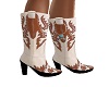 Cowgirl Boots Ivory/Brn