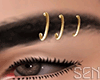 [L] 3 Gold Brow Rings