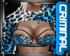 Blue Leopard Half-Hoodie