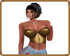 MAU/GOLD LEATHER BUSTIER