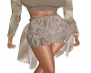 Tan Brocade Skirt w/ Tra