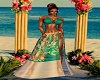 Teal Floral Beach Gown