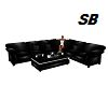 SB* Black Leather Sofa 2