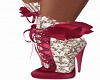 Sweet Lace Boots-Cerise
