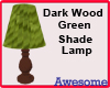 Dark Wooden Green Lamp