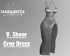 V. Sheer Grey Dress
