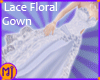 mj Blue Floral Lace Gown