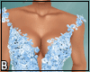 Blue Floral Sheer Gown