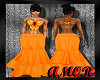 Long Orange Skirt XXL