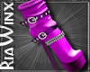 Wx:Magenta Leather Boots