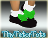 Doll Shoes Green Bow