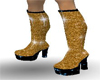 Knee boots glitter gold