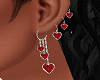 Silver Earring+Red Heart