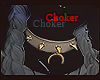 Cream choker with spikes