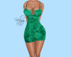 Green Mini Velvet Dress!