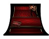 red/black bed w/pose