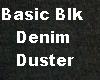 basic black denim duster