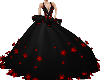 (V) black and red gown