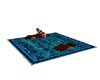 blue rug with poses