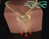 DB gold red necklaces