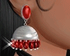 Jhumks silver red