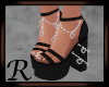 Heart Chain Heel Black