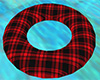Red Plaid Swim Ring Tube