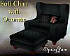 Soft Chair w/Ottoman Blk
