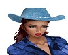 Blue suede cowgirl hat
