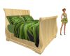 Bamboo Bed w Palm Fabric