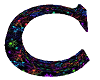 Letter C Neon Spider&Web