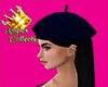 BLUE BERET WITH HAIR
