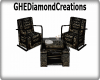 GHEDC Black/Gold Chairs