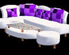 sofa, white/purple