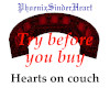 Hearts on couch