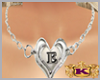 E Necklace Silver Heart