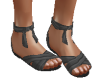 TF* Flat Black Sandals