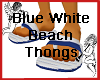 Blue White Beach Thongs