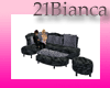 21B- black sofa with 13p