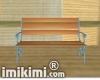 teal&wood bench